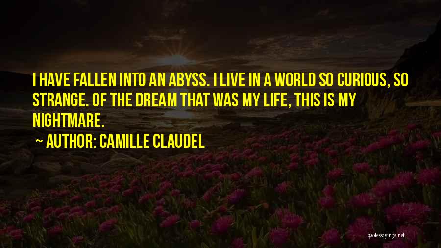 Camille Claudel Quotes: I Have Fallen Into An Abyss. I Live In A World So Curious, So Strange. Of The Dream That Was