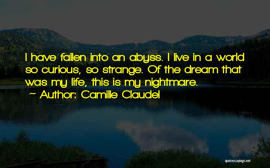 Camille Claudel Quotes: I Have Fallen Into An Abyss. I Live In A World So Curious, So Strange. Of The Dream That Was