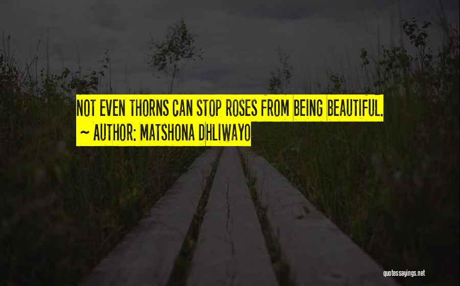 Matshona Dhliwayo Quotes: Not Even Thorns Can Stop Roses From Being Beautiful.