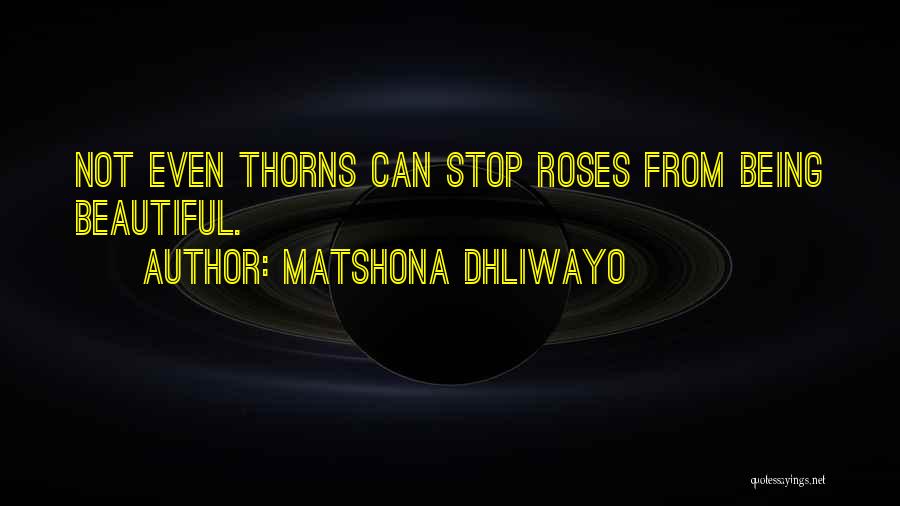Matshona Dhliwayo Quotes: Not Even Thorns Can Stop Roses From Being Beautiful.