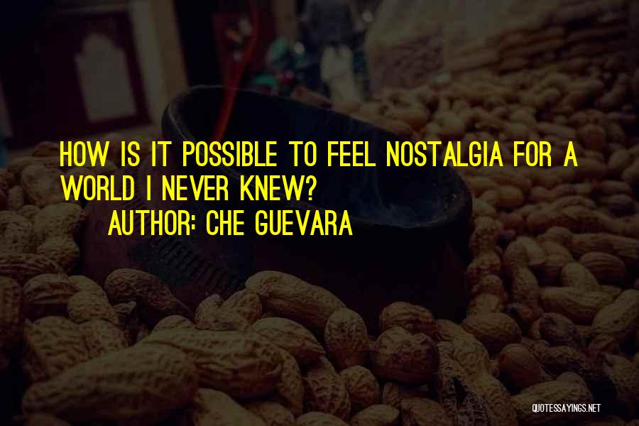Che Guevara Quotes: How Is It Possible To Feel Nostalgia For A World I Never Knew?