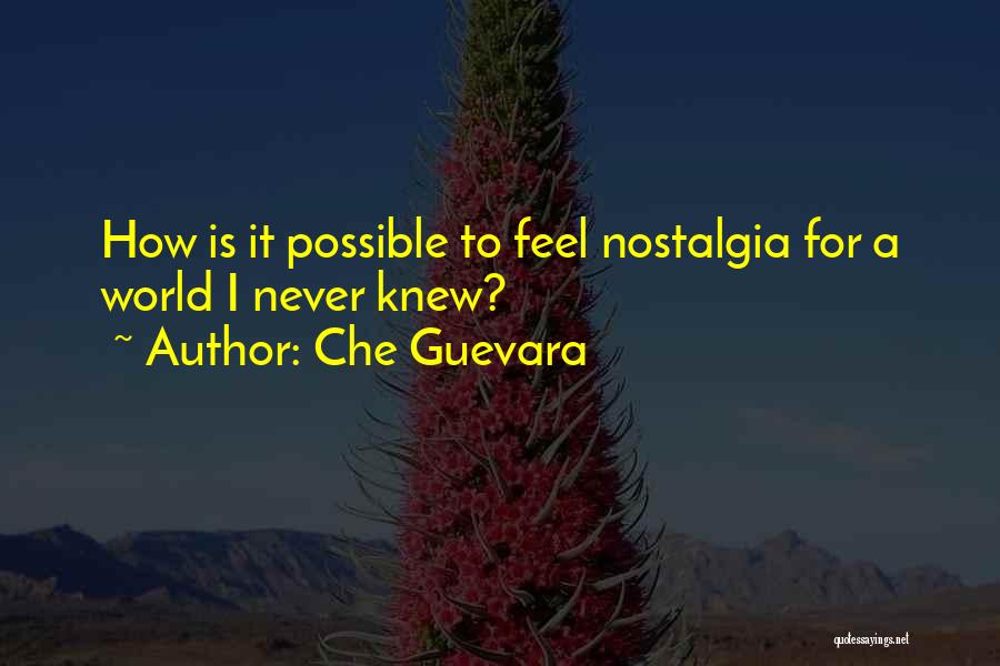 Che Guevara Quotes: How Is It Possible To Feel Nostalgia For A World I Never Knew?
