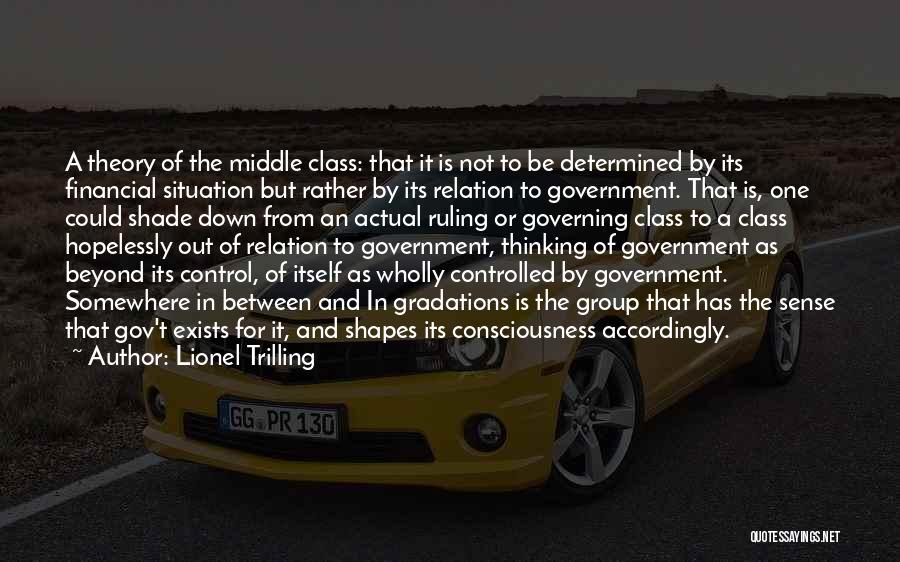 Lionel Trilling Quotes: A Theory Of The Middle Class: That It Is Not To Be Determined By Its Financial Situation But Rather By