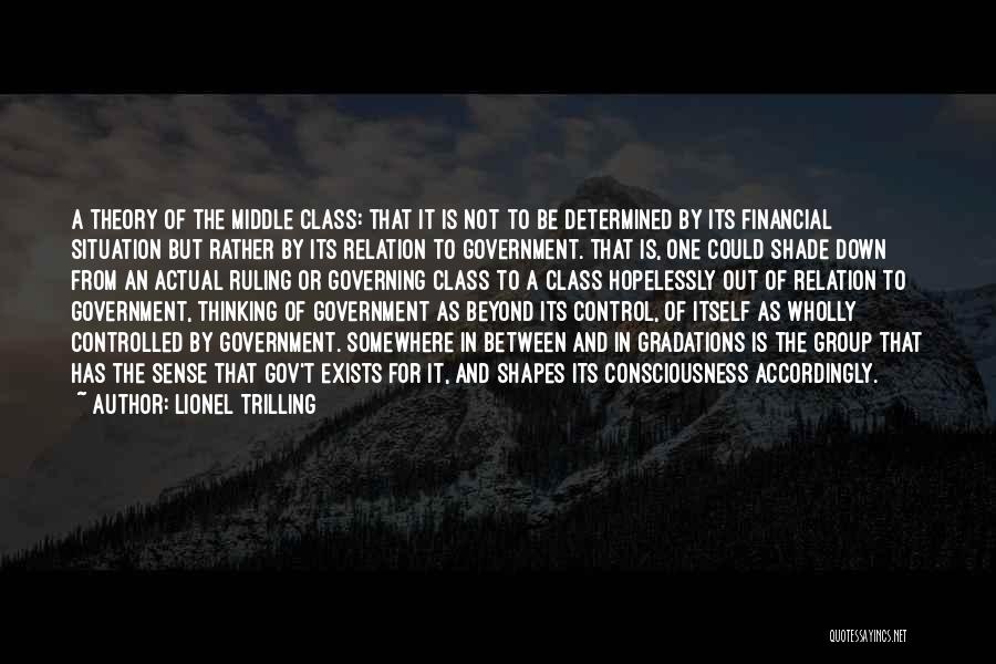 Lionel Trilling Quotes: A Theory Of The Middle Class: That It Is Not To Be Determined By Its Financial Situation But Rather By