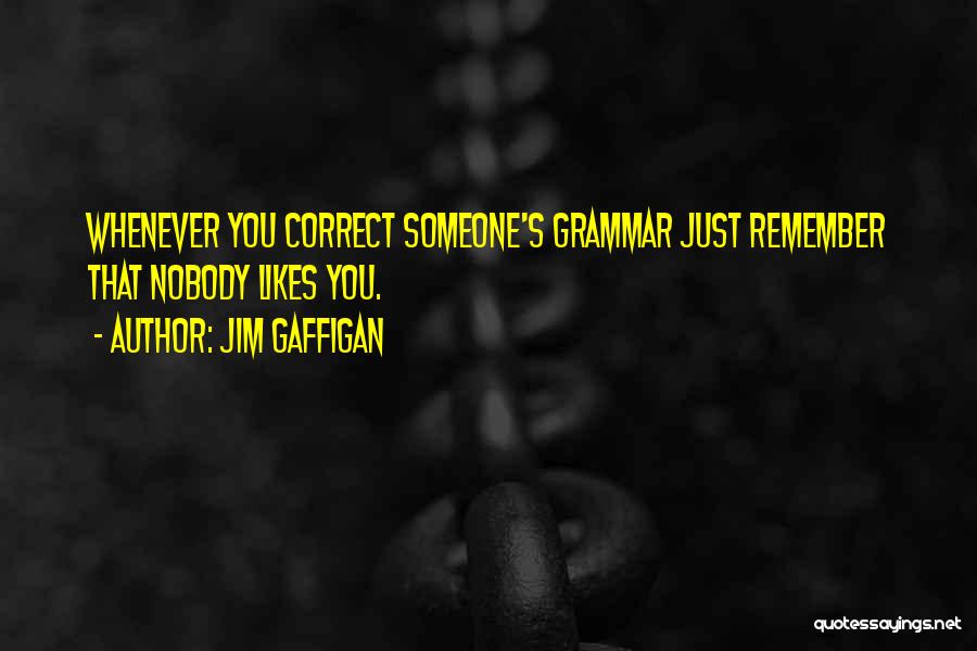 Jim Gaffigan Quotes: Whenever You Correct Someone's Grammar Just Remember That Nobody Likes You.