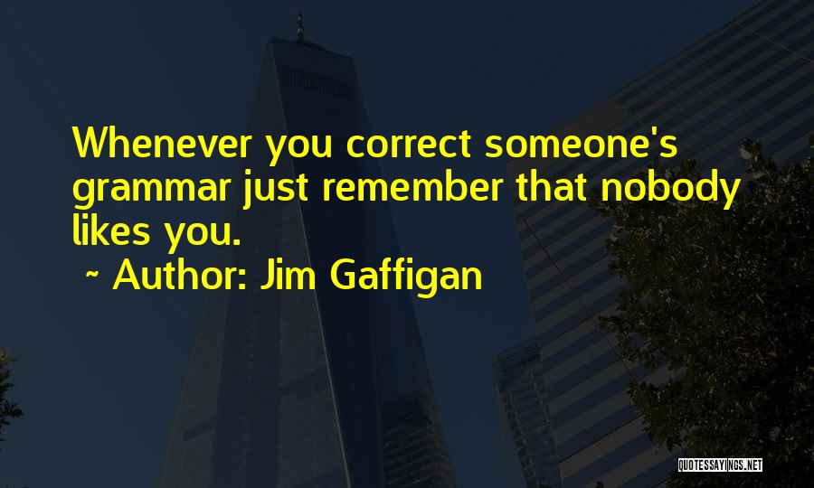 Jim Gaffigan Quotes: Whenever You Correct Someone's Grammar Just Remember That Nobody Likes You.