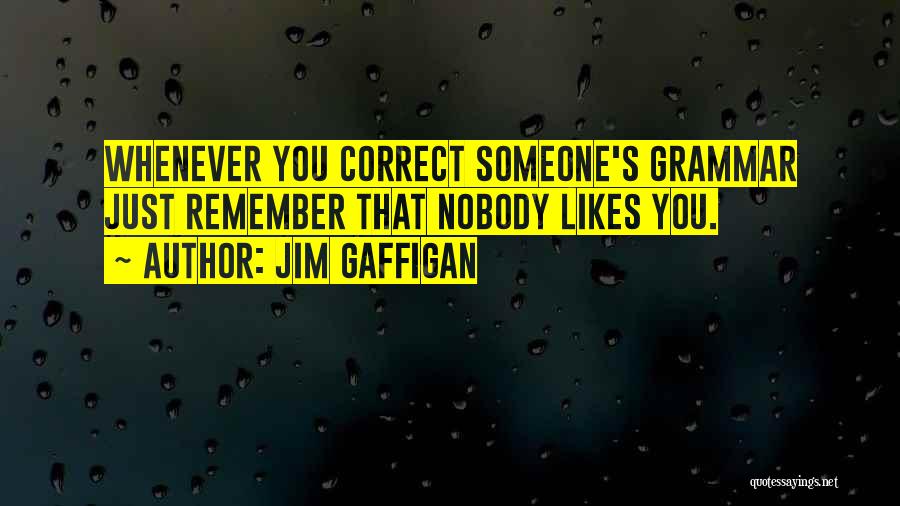 Jim Gaffigan Quotes: Whenever You Correct Someone's Grammar Just Remember That Nobody Likes You.