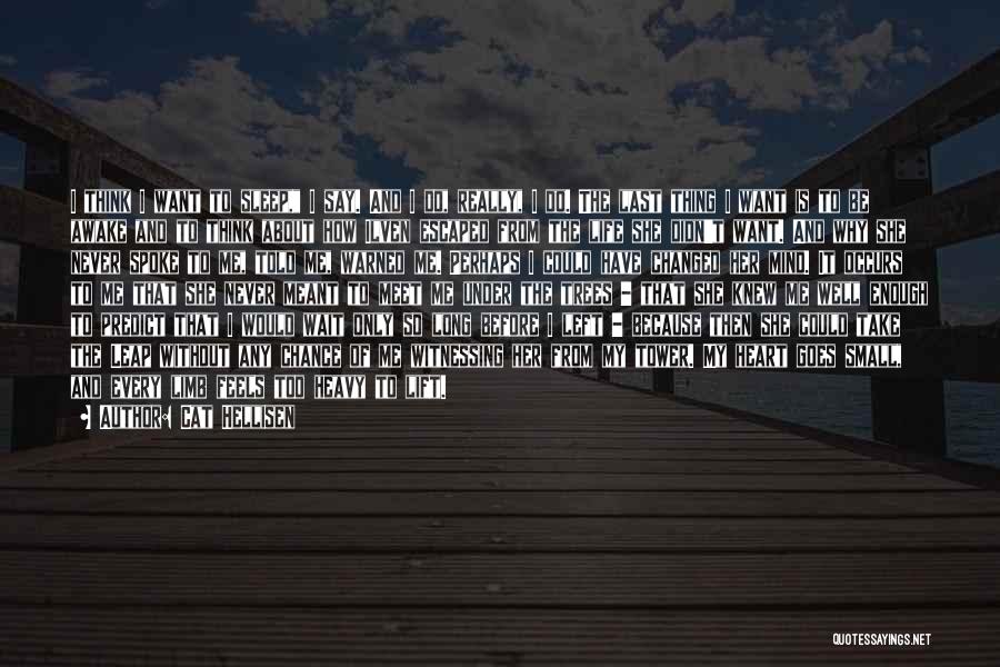 Cat Hellisen Quotes: I Think I Want To Sleep, I Say. And I Do, Really, I Do. The Last Thing I Want Is