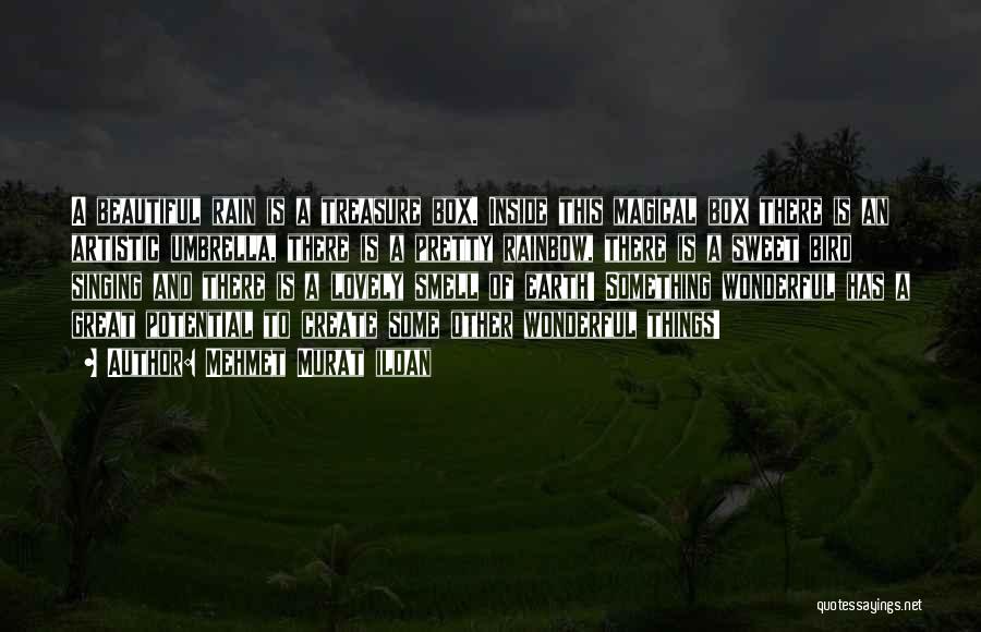 Mehmet Murat Ildan Quotes: A Beautiful Rain Is A Treasure Box. Inside This Magical Box There Is An Artistic Umbrella, There Is A Pretty