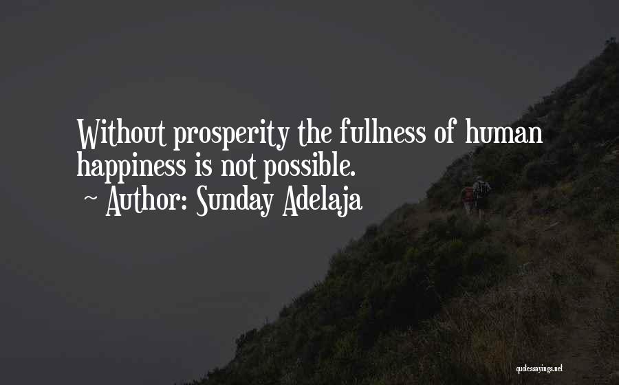 Sunday Adelaja Quotes: Without Prosperity The Fullness Of Human Happiness Is Not Possible.