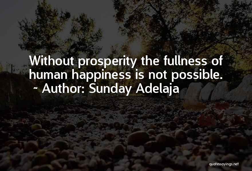 Sunday Adelaja Quotes: Without Prosperity The Fullness Of Human Happiness Is Not Possible.