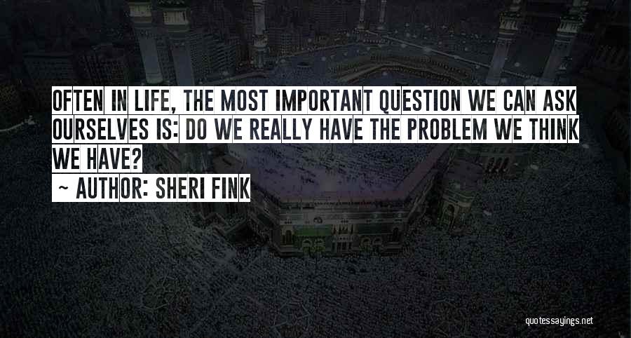 Sheri Fink Quotes: Often In Life, The Most Important Question We Can Ask Ourselves Is: Do We Really Have The Problem We Think