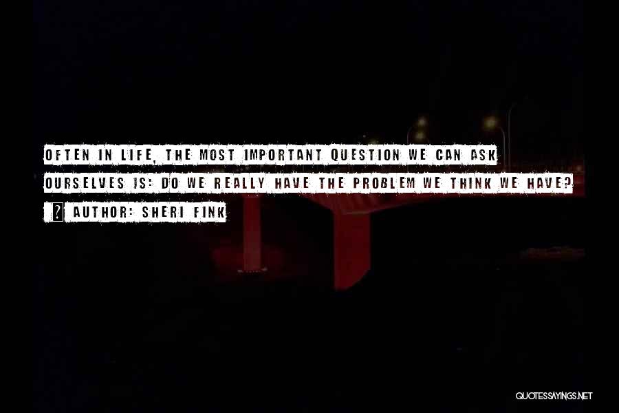 Sheri Fink Quotes: Often In Life, The Most Important Question We Can Ask Ourselves Is: Do We Really Have The Problem We Think