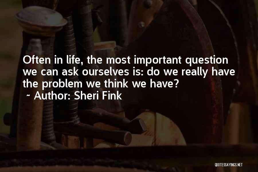 Sheri Fink Quotes: Often In Life, The Most Important Question We Can Ask Ourselves Is: Do We Really Have The Problem We Think