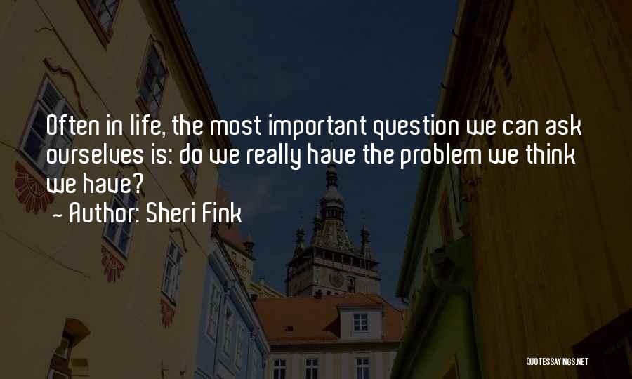 Sheri Fink Quotes: Often In Life, The Most Important Question We Can Ask Ourselves Is: Do We Really Have The Problem We Think