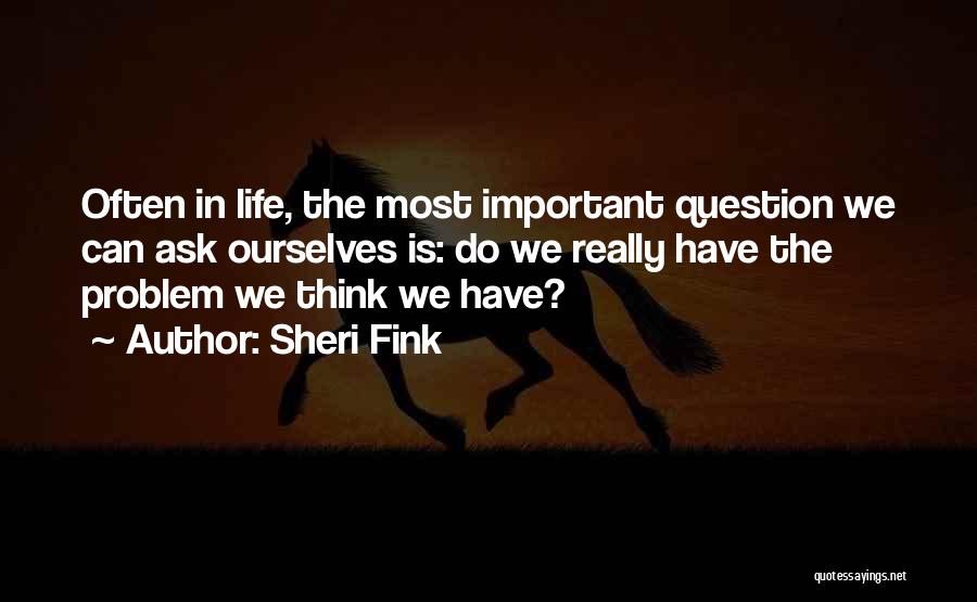 Sheri Fink Quotes: Often In Life, The Most Important Question We Can Ask Ourselves Is: Do We Really Have The Problem We Think