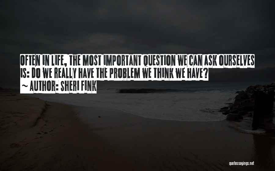 Sheri Fink Quotes: Often In Life, The Most Important Question We Can Ask Ourselves Is: Do We Really Have The Problem We Think