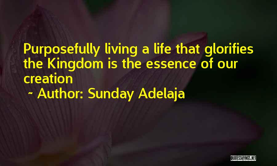 Sunday Adelaja Quotes: Purposefully Living A Life That Glorifies The Kingdom Is The Essence Of Our Creation