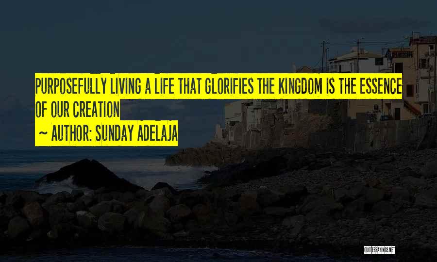 Sunday Adelaja Quotes: Purposefully Living A Life That Glorifies The Kingdom Is The Essence Of Our Creation