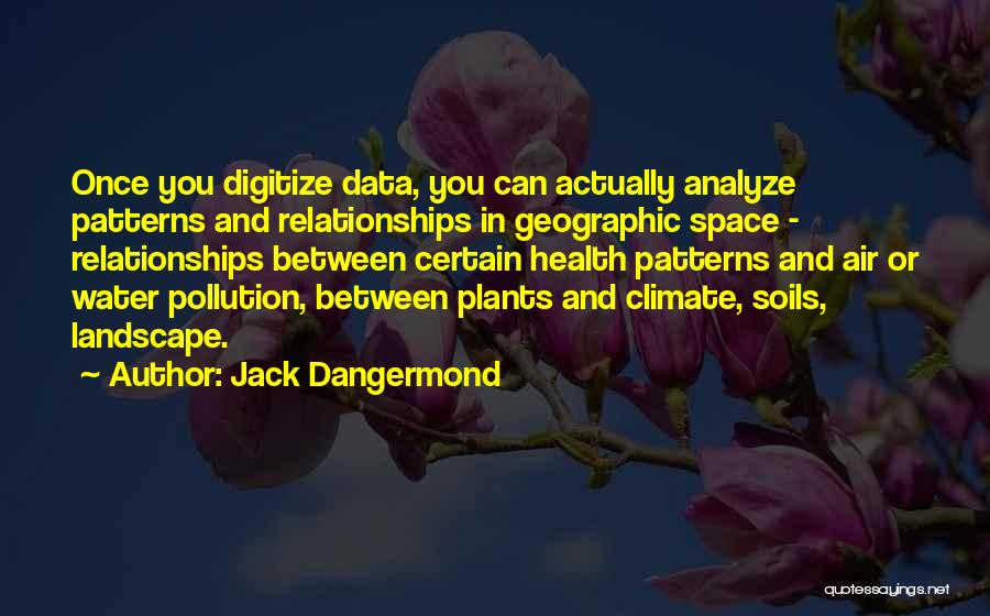 Jack Dangermond Quotes: Once You Digitize Data, You Can Actually Analyze Patterns And Relationships In Geographic Space - Relationships Between Certain Health Patterns