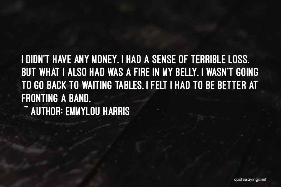 Emmylou Harris Quotes: I Didn't Have Any Money. I Had A Sense Of Terrible Loss. But What I Also Had Was A Fire