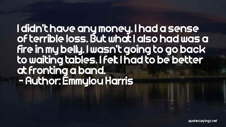 Emmylou Harris Quotes: I Didn't Have Any Money. I Had A Sense Of Terrible Loss. But What I Also Had Was A Fire