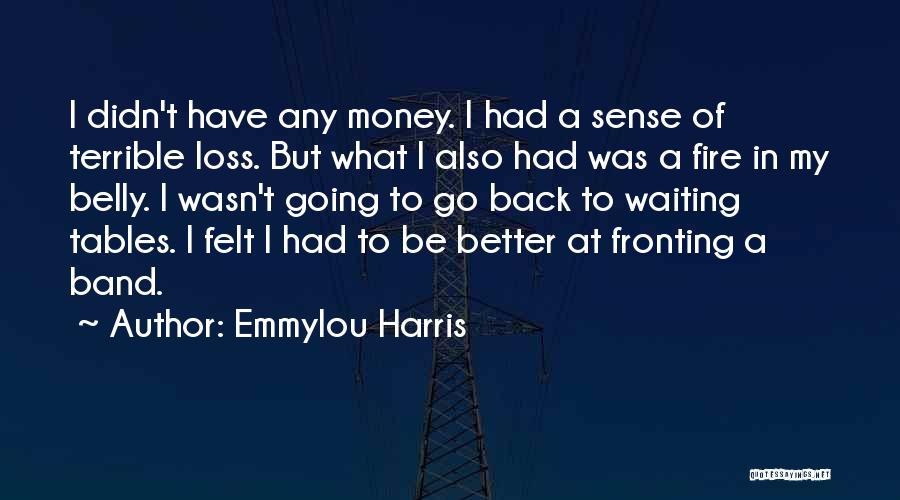 Emmylou Harris Quotes: I Didn't Have Any Money. I Had A Sense Of Terrible Loss. But What I Also Had Was A Fire