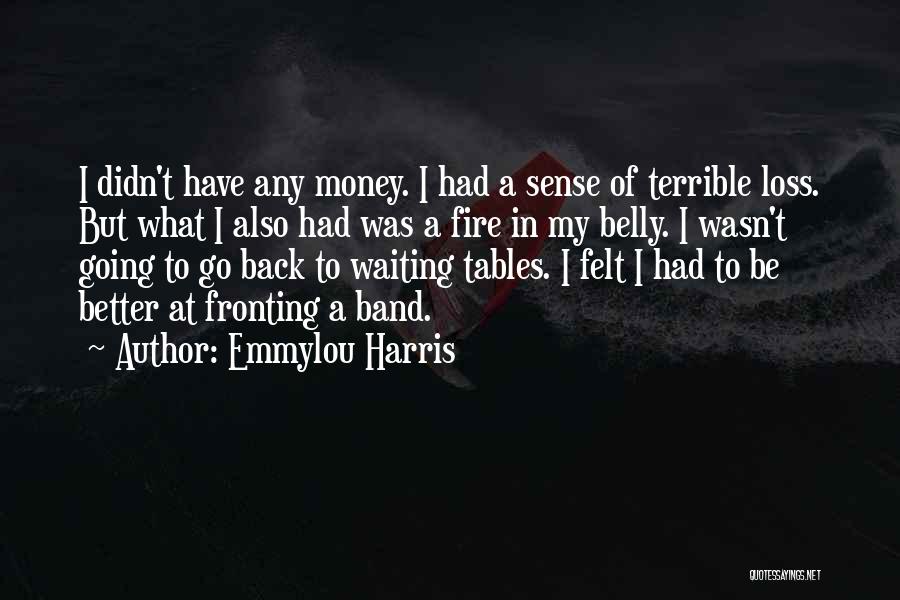 Emmylou Harris Quotes: I Didn't Have Any Money. I Had A Sense Of Terrible Loss. But What I Also Had Was A Fire