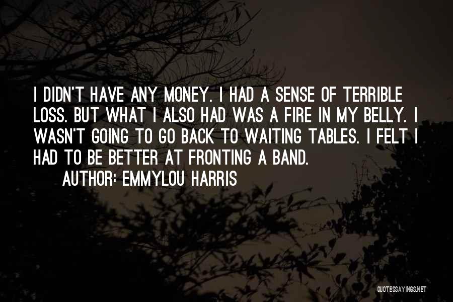 Emmylou Harris Quotes: I Didn't Have Any Money. I Had A Sense Of Terrible Loss. But What I Also Had Was A Fire