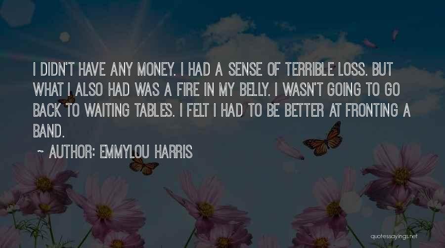 Emmylou Harris Quotes: I Didn't Have Any Money. I Had A Sense Of Terrible Loss. But What I Also Had Was A Fire