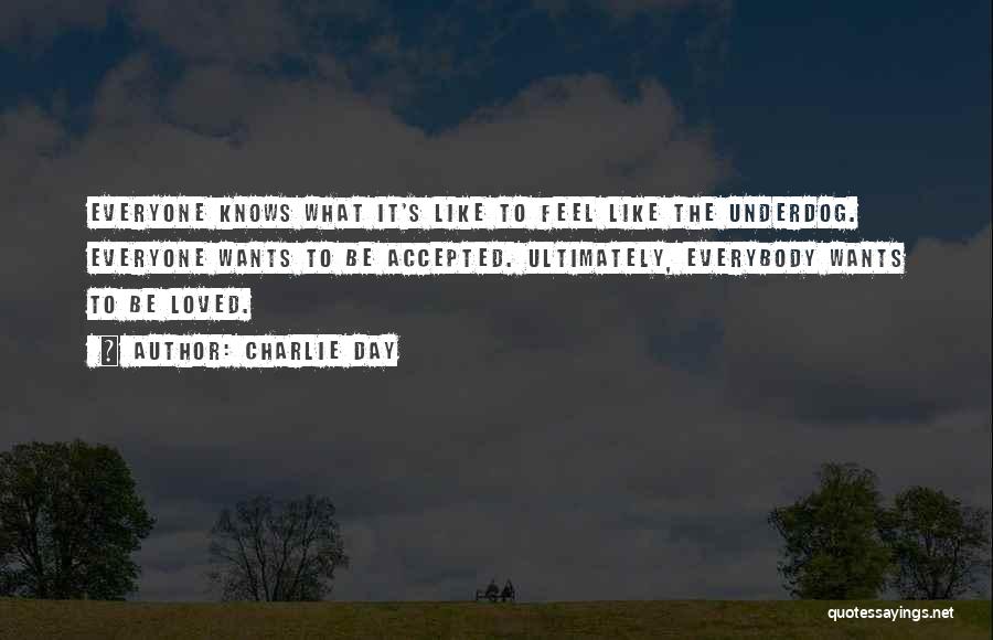 Charlie Day Quotes: Everyone Knows What It's Like To Feel Like The Underdog. Everyone Wants To Be Accepted. Ultimately, Everybody Wants To Be