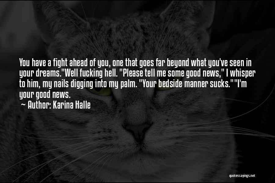 Karina Halle Quotes: You Have A Fight Ahead Of You, One That Goes Far Beyond What You've Seen In Your Dreams.well Fucking Hell.