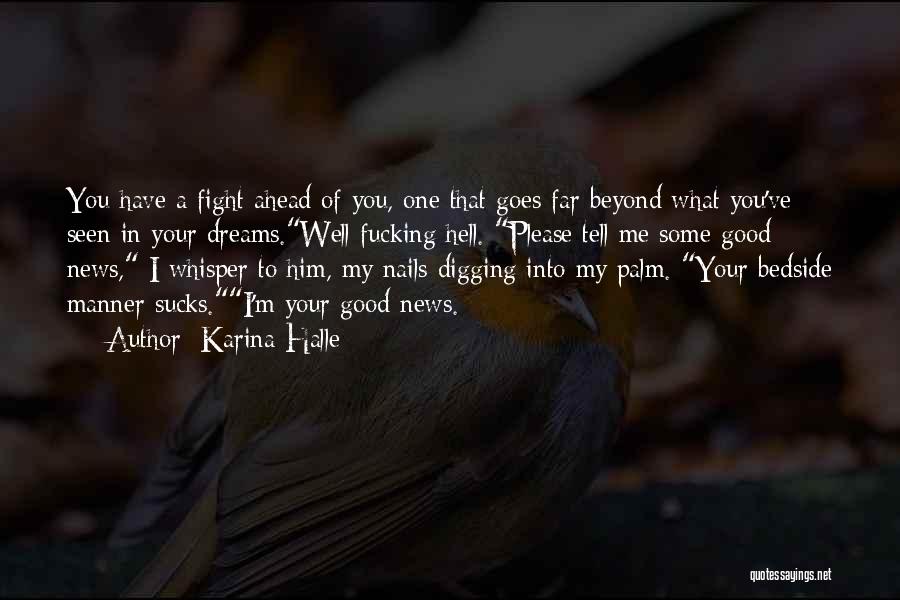 Karina Halle Quotes: You Have A Fight Ahead Of You, One That Goes Far Beyond What You've Seen In Your Dreams.well Fucking Hell.