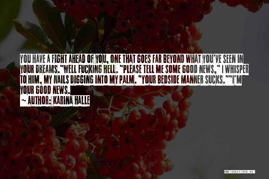 Karina Halle Quotes: You Have A Fight Ahead Of You, One That Goes Far Beyond What You've Seen In Your Dreams.well Fucking Hell.