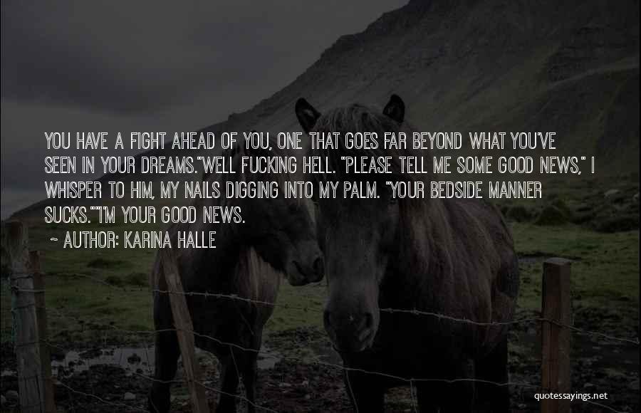 Karina Halle Quotes: You Have A Fight Ahead Of You, One That Goes Far Beyond What You've Seen In Your Dreams.well Fucking Hell.