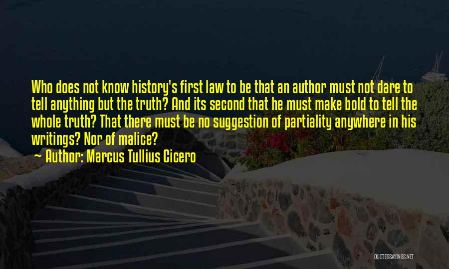 Marcus Tullius Cicero Quotes: Who Does Not Know History's First Law To Be That An Author Must Not Dare To Tell Anything But The