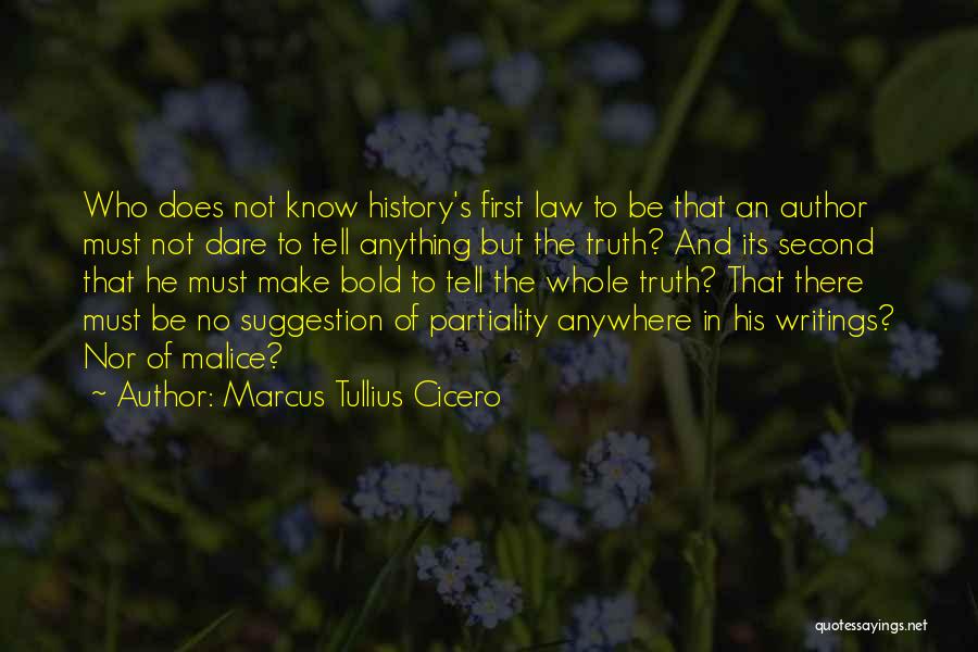 Marcus Tullius Cicero Quotes: Who Does Not Know History's First Law To Be That An Author Must Not Dare To Tell Anything But The