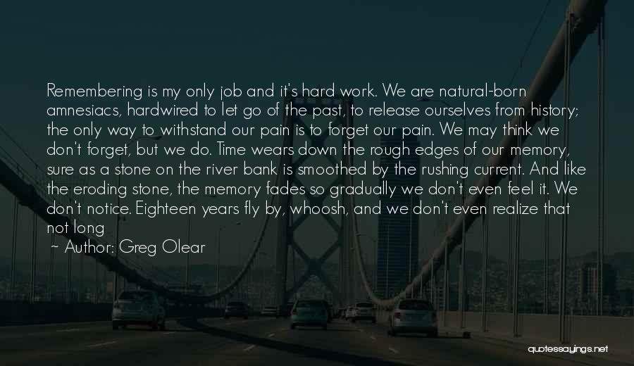 Greg Olear Quotes: Remembering Is My Only Job And It's Hard Work. We Are Natural-born Amnesiacs, Hardwired To Let Go Of The Past,