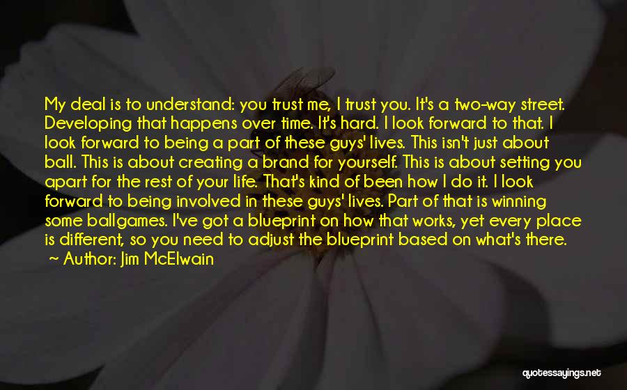 Jim McElwain Quotes: My Deal Is To Understand: You Trust Me, I Trust You. It's A Two-way Street. Developing That Happens Over Time.