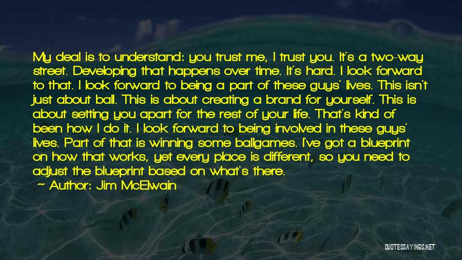 Jim McElwain Quotes: My Deal Is To Understand: You Trust Me, I Trust You. It's A Two-way Street. Developing That Happens Over Time.