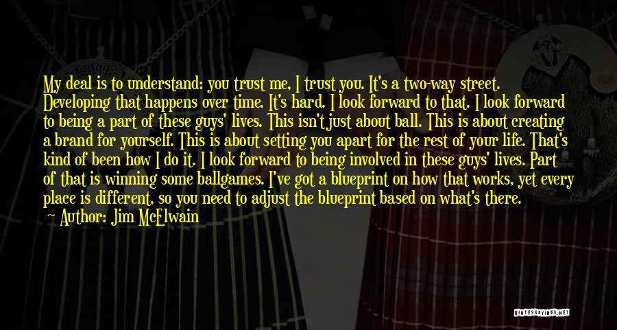 Jim McElwain Quotes: My Deal Is To Understand: You Trust Me, I Trust You. It's A Two-way Street. Developing That Happens Over Time.