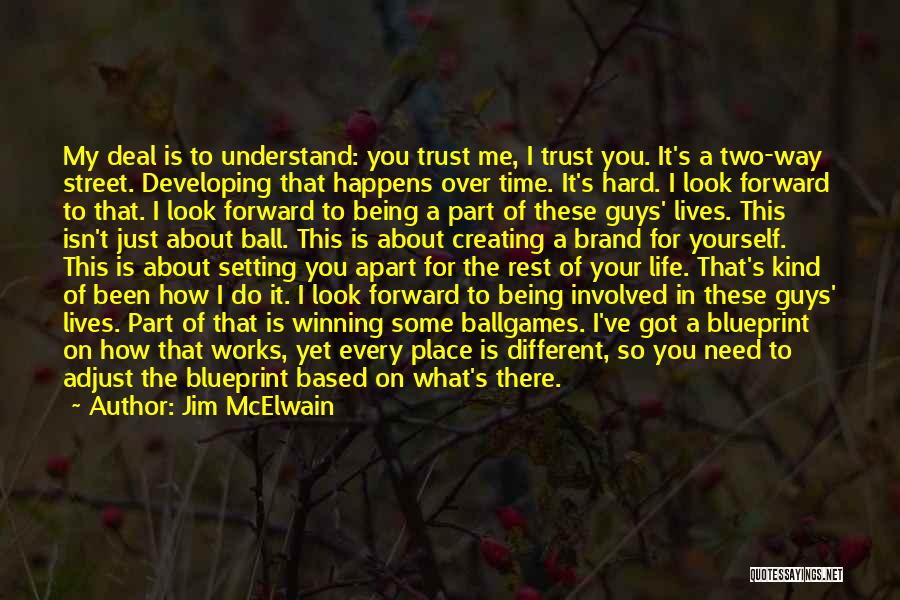 Jim McElwain Quotes: My Deal Is To Understand: You Trust Me, I Trust You. It's A Two-way Street. Developing That Happens Over Time.