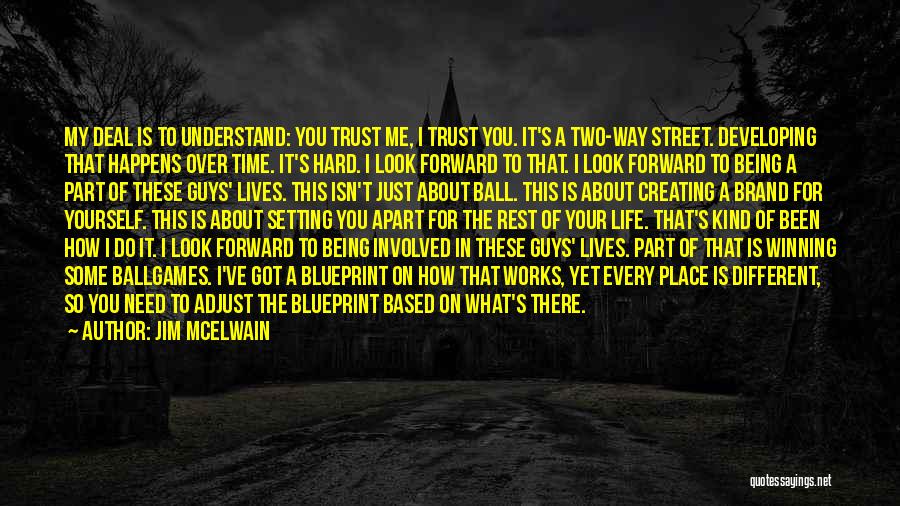 Jim McElwain Quotes: My Deal Is To Understand: You Trust Me, I Trust You. It's A Two-way Street. Developing That Happens Over Time.