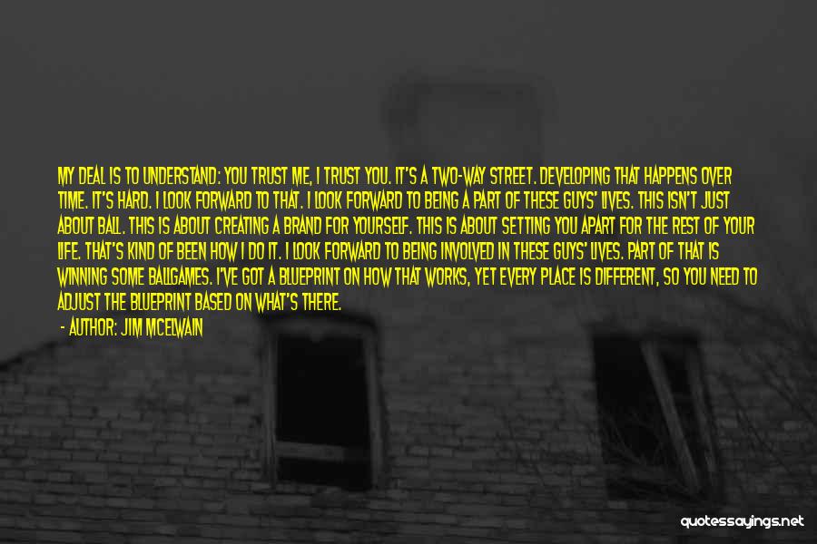 Jim McElwain Quotes: My Deal Is To Understand: You Trust Me, I Trust You. It's A Two-way Street. Developing That Happens Over Time.