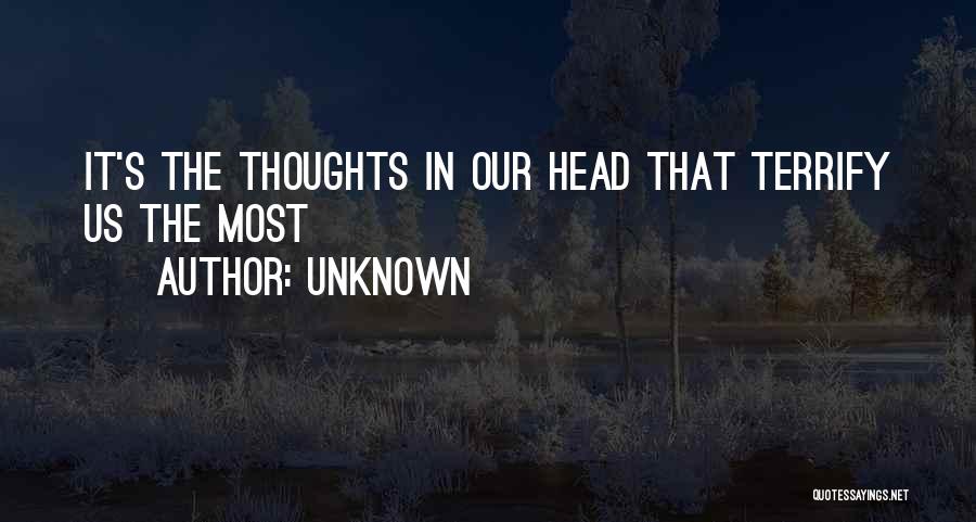 Unknown Quotes: It's The Thoughts In Our Head That Terrify Us The Most