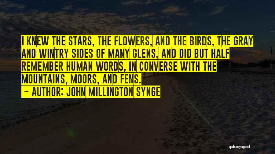 John Millington Synge Quotes: I Knew The Stars, The Flowers, And The Birds, The Gray And Wintry Sides Of Many Glens, And Did But