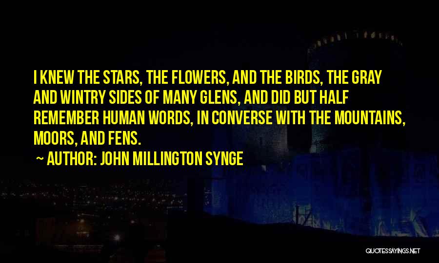 John Millington Synge Quotes: I Knew The Stars, The Flowers, And The Birds, The Gray And Wintry Sides Of Many Glens, And Did But