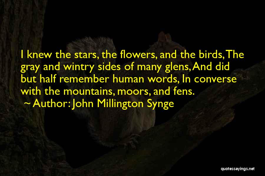 John Millington Synge Quotes: I Knew The Stars, The Flowers, And The Birds, The Gray And Wintry Sides Of Many Glens, And Did But