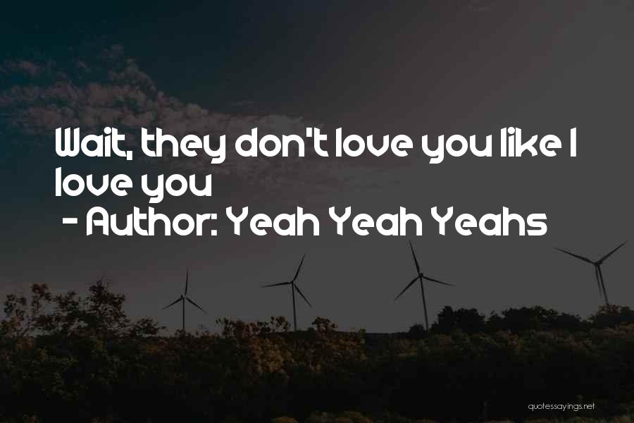 Yeah Yeah Yeahs Quotes: Wait, They Don't Love You Like I Love You