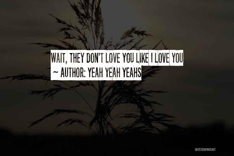 Yeah Yeah Yeahs Quotes: Wait, They Don't Love You Like I Love You